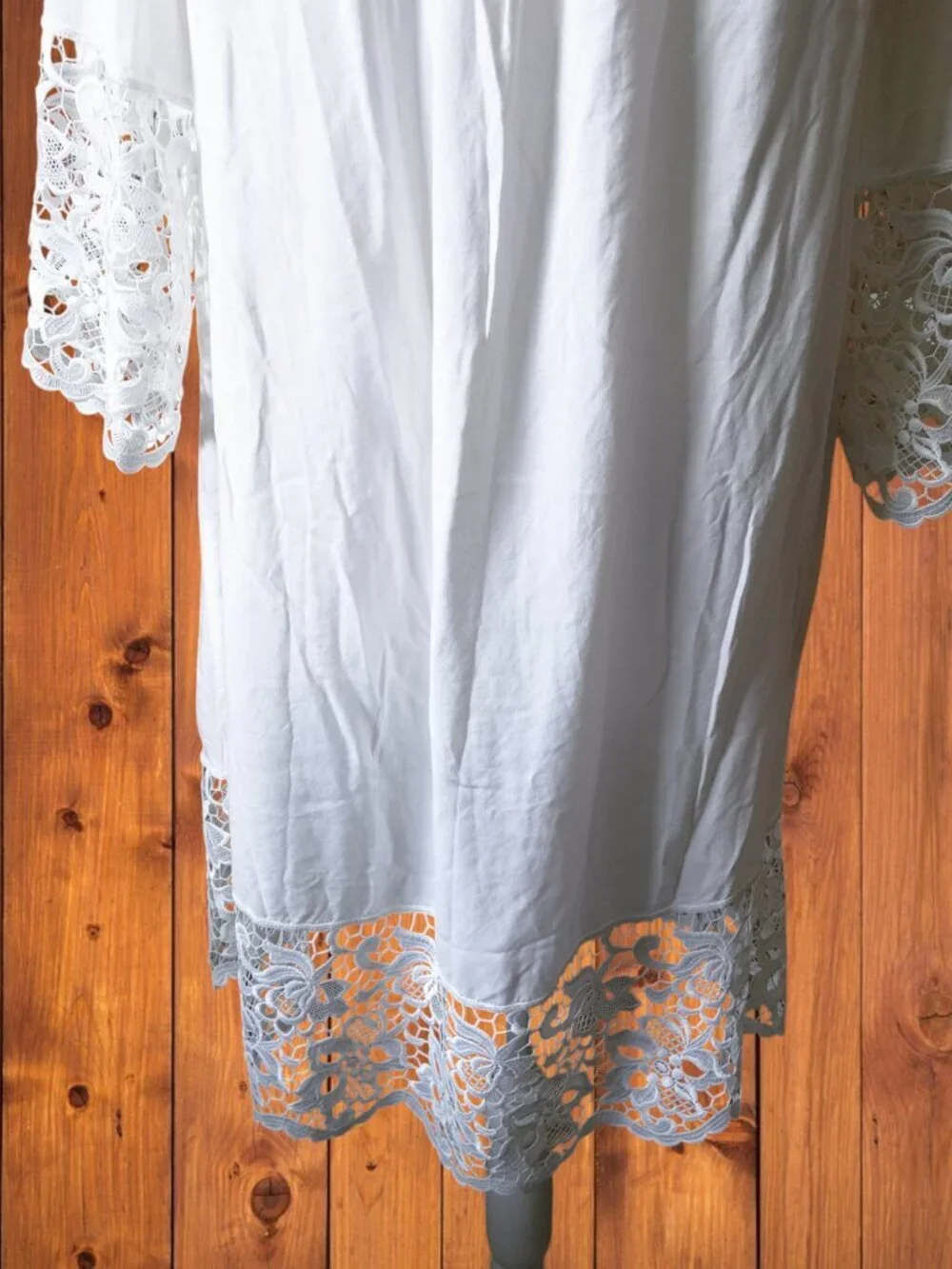 Lise Charmel Size Large White Off Shoulder Mini Dress Tunic Lace Pullover